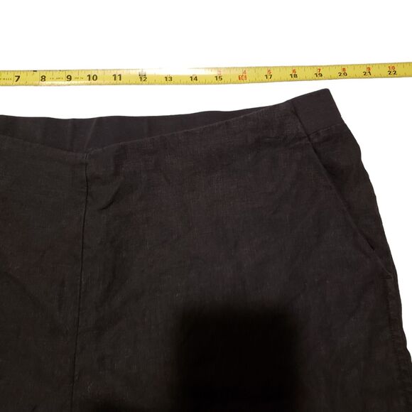 J.Jill Love Linen Black Linen Pants Wide Leg Pull on Elastic Waist Womens XL Tal - Picture 7 of 11